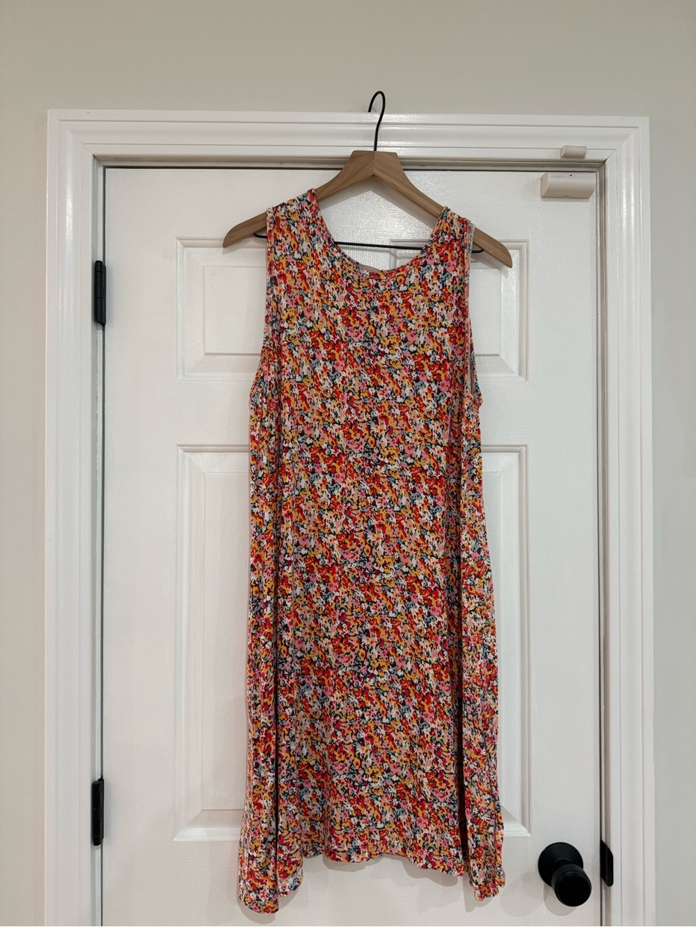 Floral Sleeveless A-Line Dress in Multi-Color
